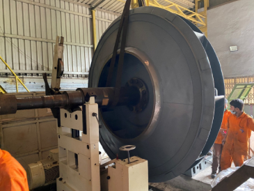 Dynamic Balancing of Large Impeller with Shaft Assembly (6.7 Tons)