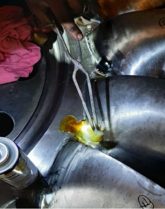Diamond paste is applied on polished surface to get mirror polish