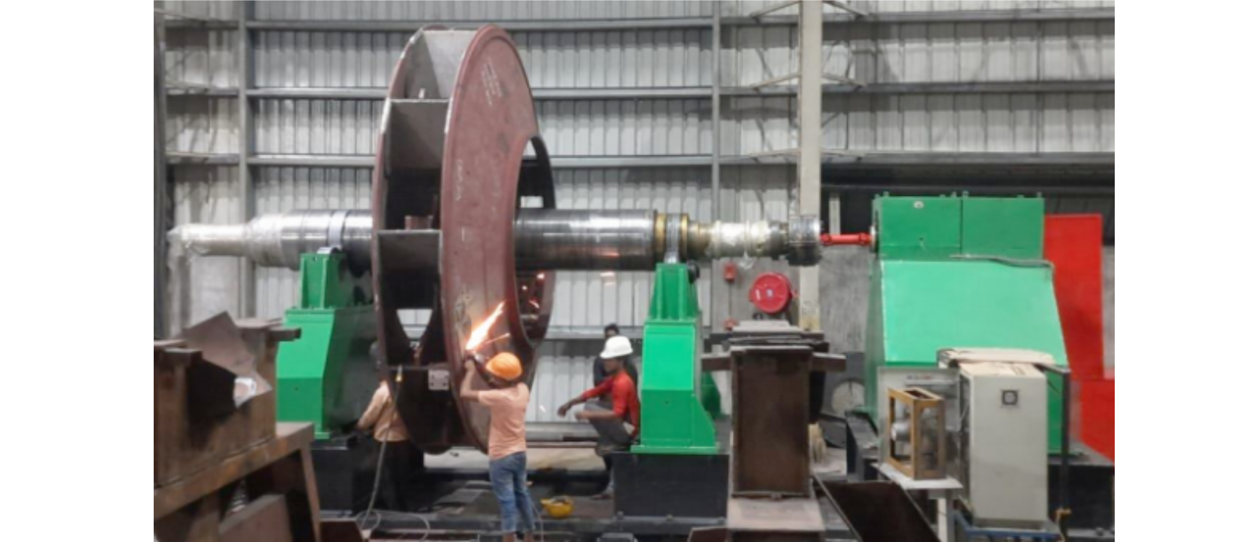 Transportable dynamic balancing of 40,000 kg id fan impeller